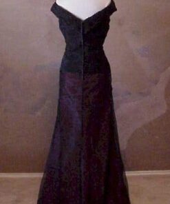 simple broad neck evening dress