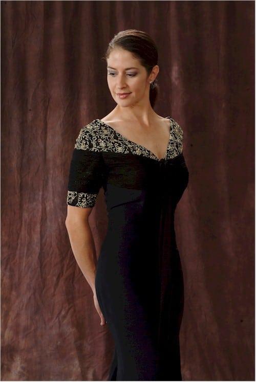 Silk Short Sleeve Black Mother of Bride ...