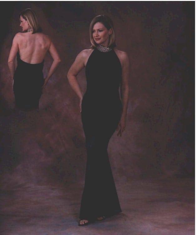 Style #1112 - Elegant Black Evening Gowns with halter neckline black halter evening gowns