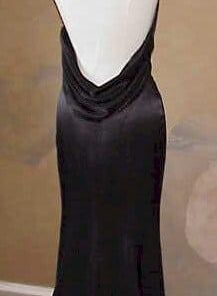 backless black colour pageant gowns