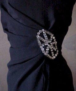 buckle black evening gown