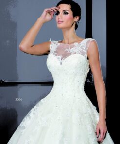 unique Bridal Gowns with Illusion Necklines