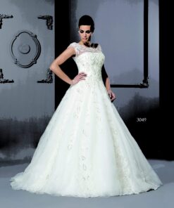 bateau neckline wedding gown