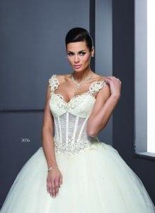 Built In Corset Bridal Gowns with Wide Straps