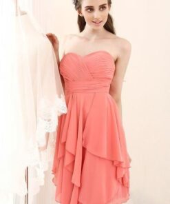 strapless chiffon party dresses