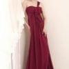 burgundy red evening dresses