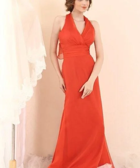 Red Halter Formal Gowns