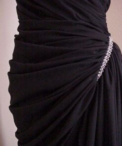 black gather pageant gowns
