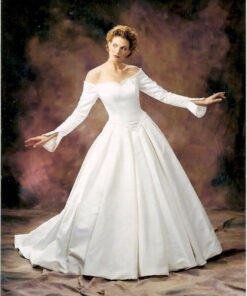 off the shoulder wedding gowns with long sleeves
