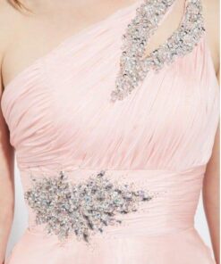 dress with ruched bodice and beading