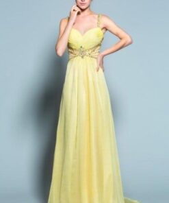 pastel yellow colored evening gowns