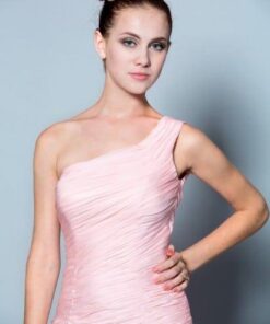 Light Pink One Shoulder formal dresses