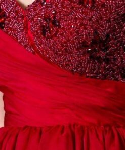 red tube beading evening gowns