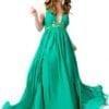 Green Chiffon Prom Gowns