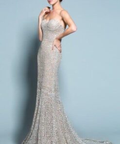 beaded lace evening gowns