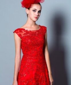 red lace evneing dresses