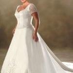 PS2015 - beaded Plus Size Wedding Dresses with short sleeves