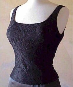 Scoop Neck Black Lace Evening Wear
