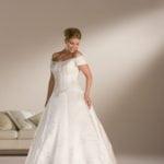 Cap Sleeve Wedding Gown for Plus Size Figures