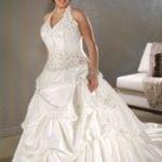 pic#ps2042 Halter Plus Size Bridal Gowns with pickups