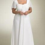 pic#ps3016 Plus Size Wedding Dresses with Flutter Sleeves