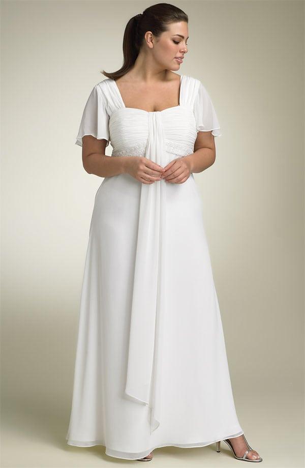 Sheer Sleeve Sweetheart Trumpet Plus Size Wedding Dress Vq