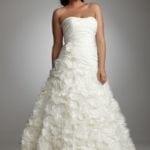 wedding dress for plus sized with ruffled skirt
