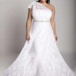 pic#ps5143 - Designer One Shoulder Plus Size Wedding Gowns