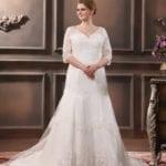 long sleeve plus size wedding dress for larger brides
