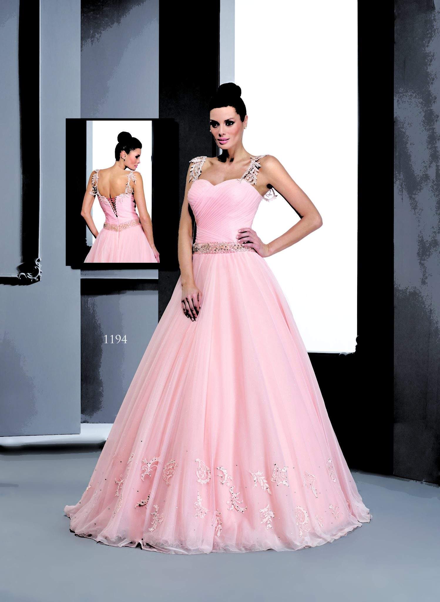 Ruched Pink Ball Gowns with Straps - Darius Cordell