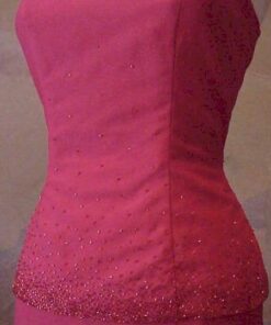red sequence body wedding dress