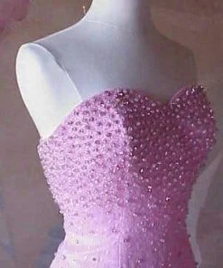 Strapless pink pageant Gowns