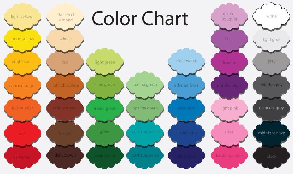 Colour Chart For Dresses