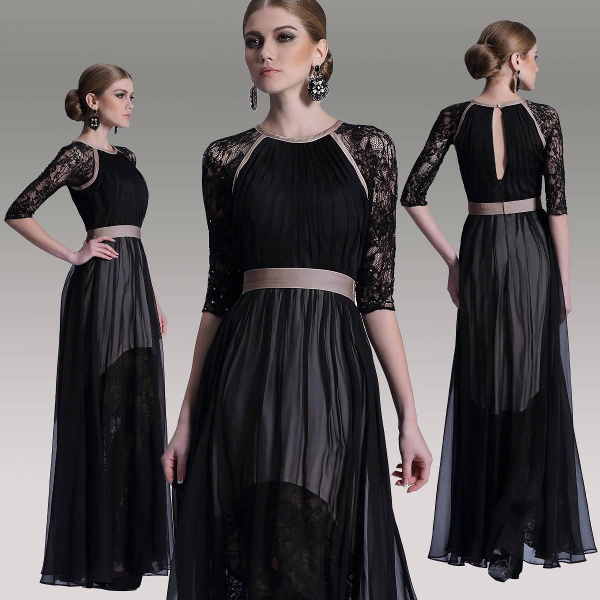 Black Long Sleeve Designer Gowns from Darius Couture