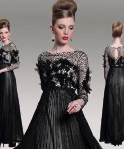 F30989 Long Sleeve Black Special Occasion Dresses for Mother of the Bride