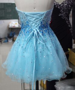 light blue short evening dress
