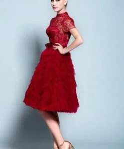 red lace cocktail dresses