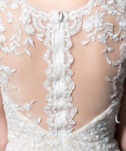 embroidered back of white wedding dresses