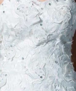 flowery design in white wedding dress