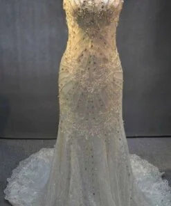 beaded lace wedding gowns