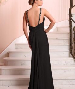 black straps evening dresses