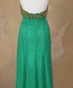 blackless embroidered halter formal ball gown