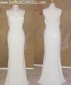 backless white pageant dresses