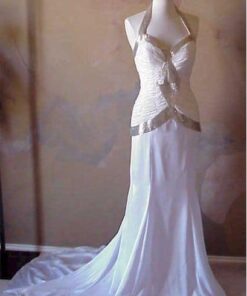 white halter formal gowns