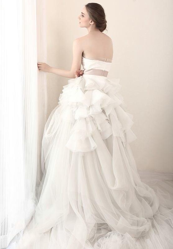 Style #AH218 back Wedding Dresses with Organza Skirts