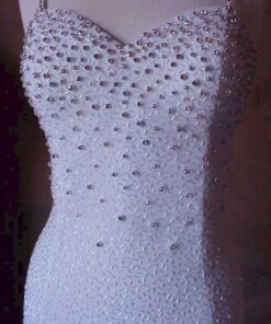 Inexpensibe glitter evening dresses with noodle strap at Darius Cordell