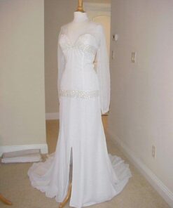 white long sleeve pageant gowns