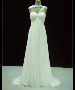 one shoulder chiffon bridal gowns