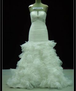 straplessfit n flarebridalgownswithpleats