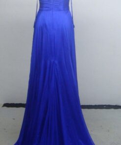 deep back neck of blue bride dress